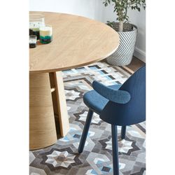 Ξύλινη πολυθρόνα σε μπλε σκούρο χρώμα, 56 x 53,5 x 74,5 εκ. | Ούμα