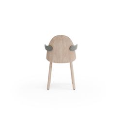 Chair with wooden arms in light natural and grey, 56 x 53.5 x 74.5 cm | Uma