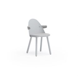 Light grey wooden armchair, 56 x 53.5 x 74.5 cm | Uma
