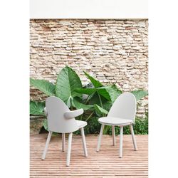 Light grey wooden armchair, 56 x 53.5 x 74.5 cm | Uma