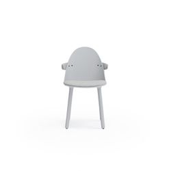 Light grey wooden armchair, 56 x 53.5 x 74.5 cm | Uma