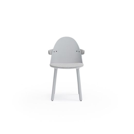 Light grey wooden armchair, 56 x 53.5 x 74.5 cm | Uma