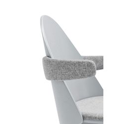 Light grey wooden armchair, 56 x 53.5 x 74.5 cm | Uma