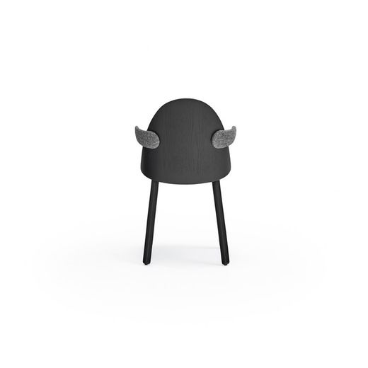 Black wooden armchair, 50 x 51 x 81 cm | Uma