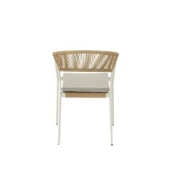Tuinstoel met armleuningen van aluminium en nautisch touw in wit en naturel, 56 x 61 x 79 cm | Appelton