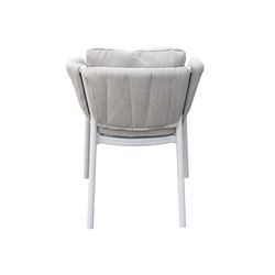 Tuinfauteuil van aluminium en olefinstof in wit en lichtgrijs, 61 x 63 x 80 cm | Attica