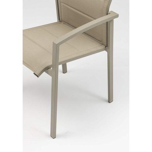 Aluminum, ceramic, and textilene garden dining set in taupe | Orick