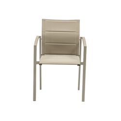 Aluminum, ceramic, and textilene garden dining set in taupe | Orick