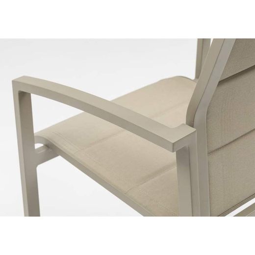 Aluminum, ceramic, and textilene garden dining set in taupe | Orick