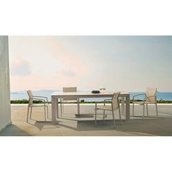 Aluminum, ceramic, and textilene garden dining set in taupe | Orick