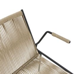 Chair with rope and metal armrests in cream, 55 x 57 x 82 cm | Emily