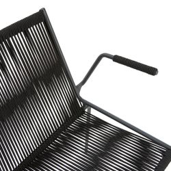 Chair with rope and metal armrests in black, 55 x 57 x 82 cm | Emily