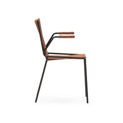 Stuhl mit Armlehnen aus Seil und Metall in Terrakotta, 55 x 57 x 82 cm | Emily