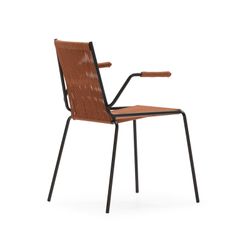 Stuhl mit Armlehnen aus Seil und Metall in Terrakotta, 55 x 57 x 82 cm | Emily