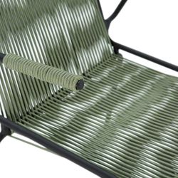 Chair with rope and metal armrests in mint green, 55 x 57 x 82 cm | Emily