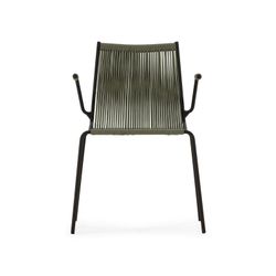 Chair with rope and metal armrests in mint green, 55 x 57 x 82 cm | Emily