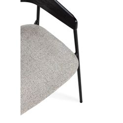 Chair with armrests in fabric and wood in beige and black, 51 x 54 x 73 cm | Cora