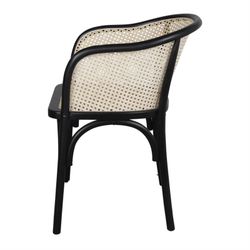 Cadeira de bétula e taboa em preto e natural, 56 x 59 x 78 cm | Na moda