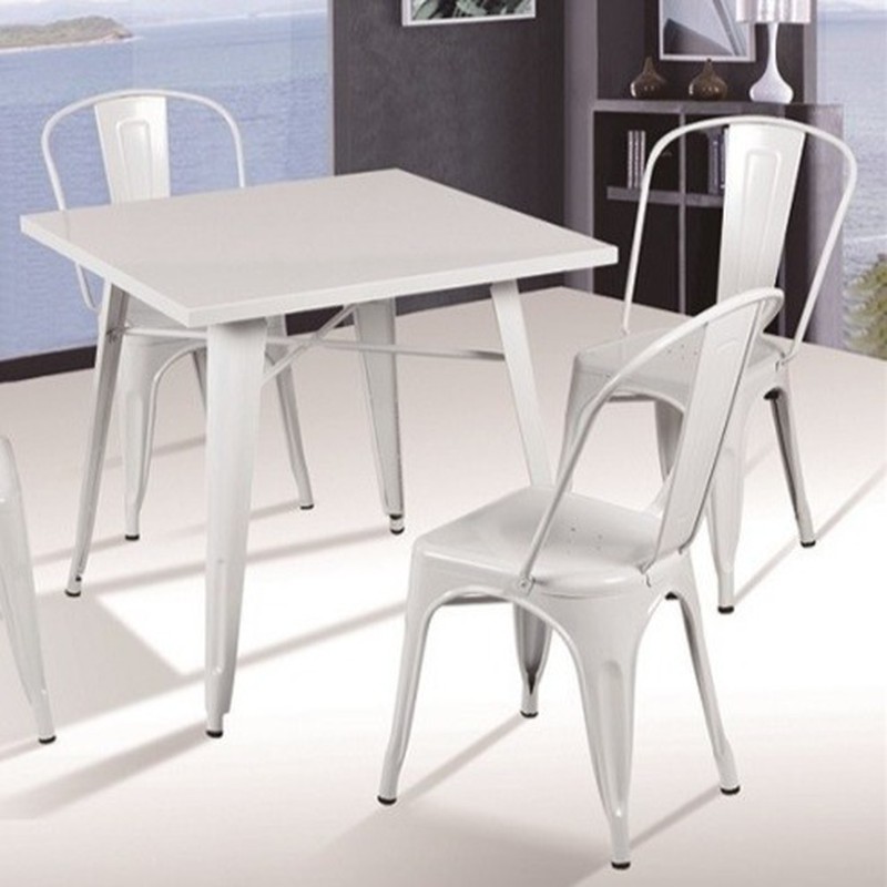 Silla de metal y mimbre natural 55x53x73 cm — Qechic