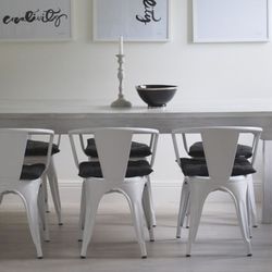 Krzesło ze stali białej 52,5 x 52 x 71,5 cm