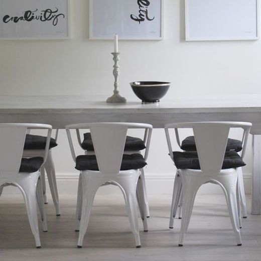 Krzesło ze stali białej 52,5 x 52 x 71,5 cm