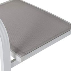 Cadeira de alumínio branco/cinza, 57x64x86cm