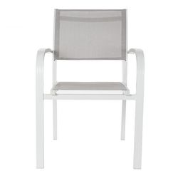 Cadeira de alumínio branco/cinza, 57x64x86cm