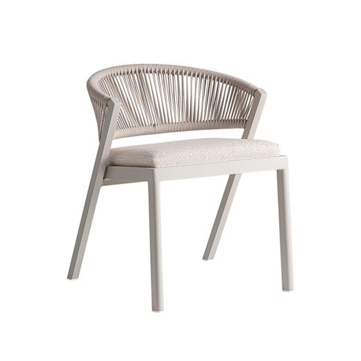 Silla de aluminio en gris y beige, 56 x 60 x 71 cm | Tegna