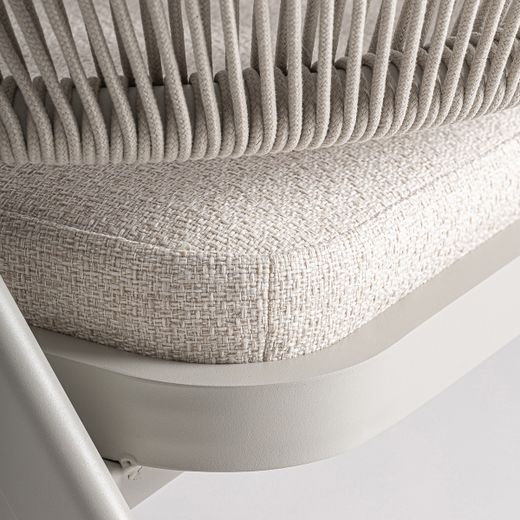 Silla de aluminio en gris y beige, 56 x 60 x 71 cm | Tegna