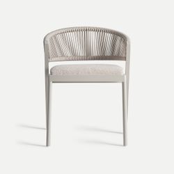 Silla de aluminio en gris y beige, 56 x 60 x 71 cm | Tegna