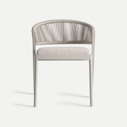 Silla de aluminio en gris y beige, 56 x 60 x 71 cm | Tegna