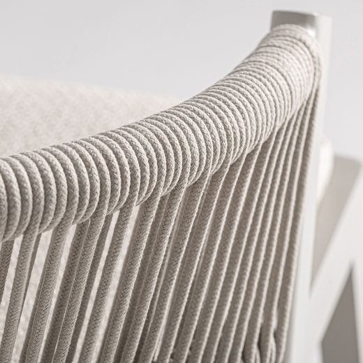 Silla de aluminio en gris y beige, 56 x 60 x 71 cm | Tegna