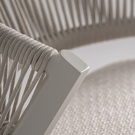 Silla de aluminio en gris y beige, 56 x 60 x 71 cm | Tegna