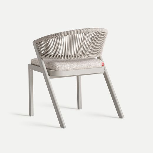 Silla de aluminio en gris y beige, 56 x 60 x 71 cm | Tegna