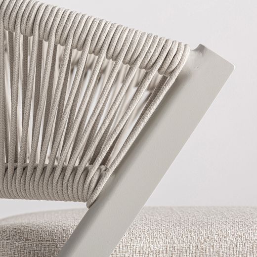 Silla de aluminio en gris y beige, 56 x 60 x 71 cm | Tegna