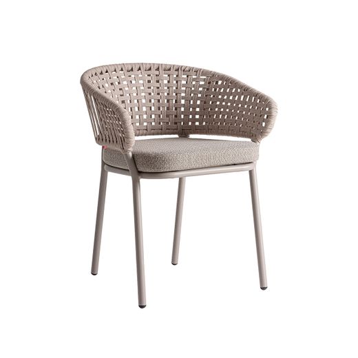 Silla de aluminio y polipropileno en gris, 58 x 59 x 75 cm | Lenk