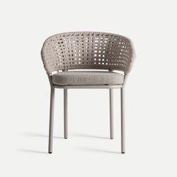 Silla de aluminio y polipropileno en gris, 58 x 59 x 75 cm | Lenk