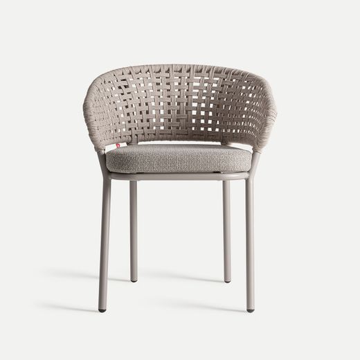 Silla de aluminio y polipropileno en gris, 58 x 59 x 75 cm | Lenk