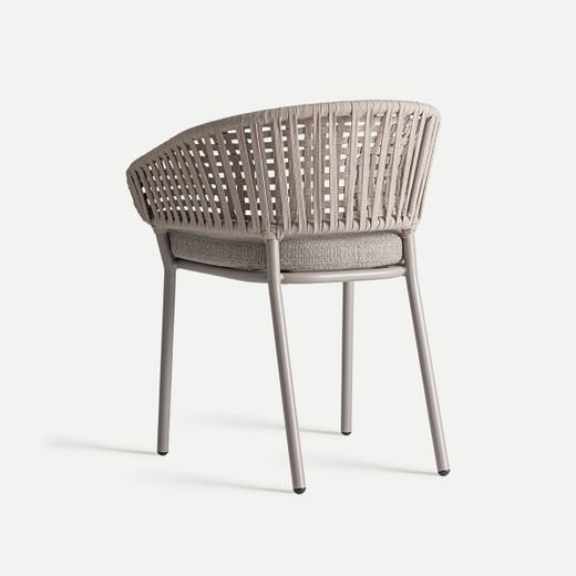 Silla de aluminio y polipropileno en gris, 58 x 59 x 75 cm | Lenk