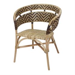 Chaise en bambou et rotin naturel et noir, 69 x 60 x 80 cm | dalucy