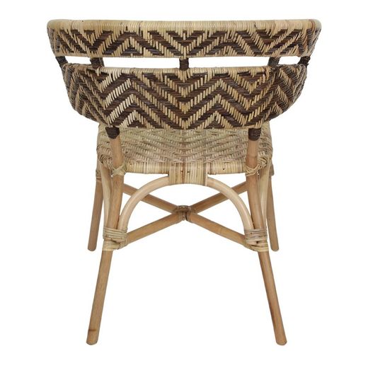 Chaise en bambou et rotin naturel et noir, 69 x 60 x 80 cm | dalucy