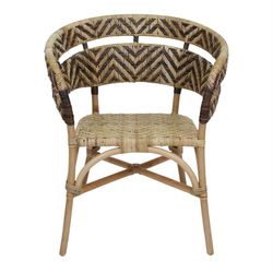 Chaise en bambou et rotin naturel et noir, 69 x 60 x 80 cm | dalucy