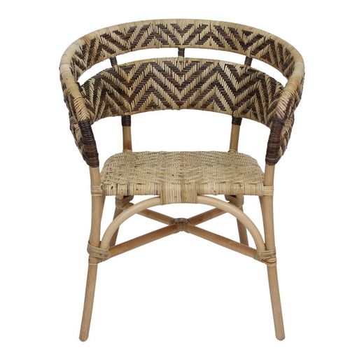Chaise en bambou et rotin naturel et noir, 69 x 60 x 80 cm | dalucy