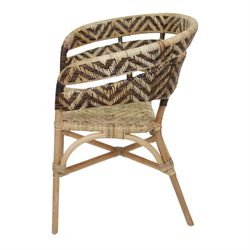 Chaise en bambou et rotin naturel et noir, 69 x 60 x 80 cm | dalucy