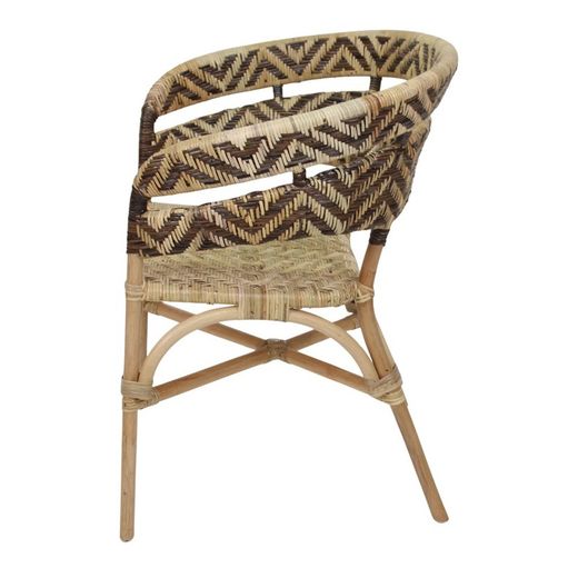 Chaise en bambou et rotin naturel et noir, 69 x 60 x 80 cm | dalucy