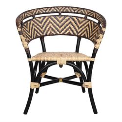 Bamboo and rattan chair in black and natural, 69 x 62 x 80 cm | dalucy