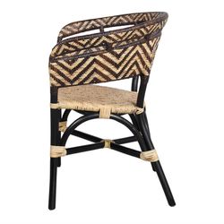 Bamboo and rattan chair in black and natural, 69 x 62 x 80 cm | dalucy