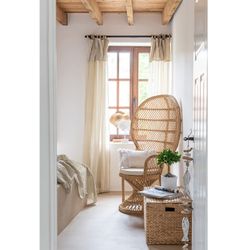 Chaise en rotin beige/crème, 58,5x101,5x134cm