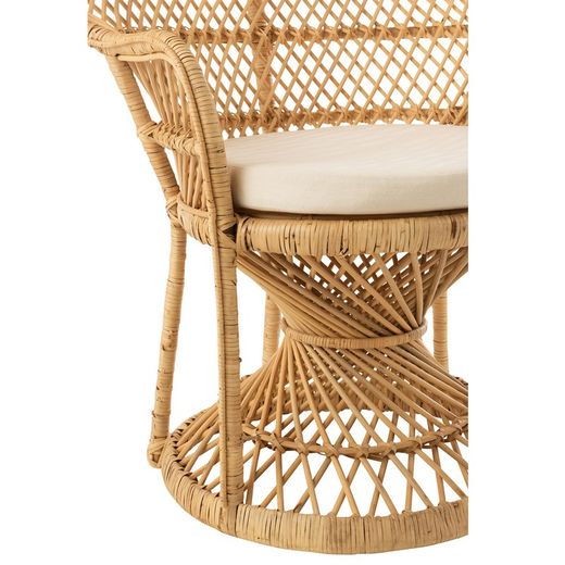 Chaise en rotin beige/crème, 58,5x101,5x134cm