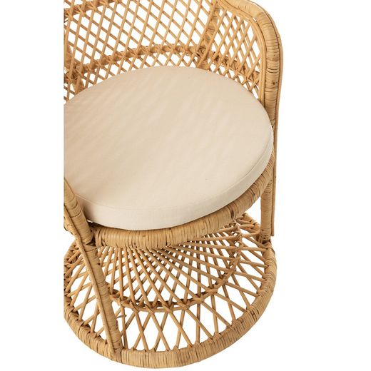 Chaise en rotin beige/crème, 58,5x101,5x134cm